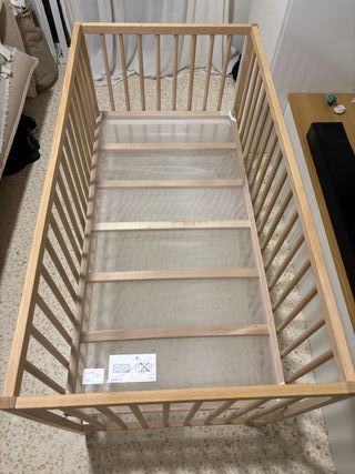 Cuna Madera IKEA 120x60 con Ruedas