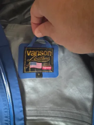 Chaqueta Supreme Vanson Leathers Azul/Verde
