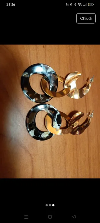 Orecchini a catena oro e multicolor