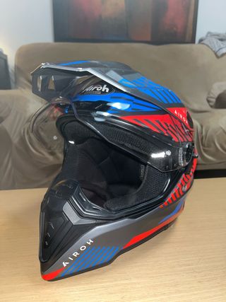 Casco Moto Airoh Adventure Gris/Azul/Rojo