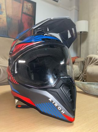 Casco Moto Airoh Adventure Gris/Azul/Rojo