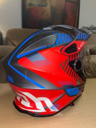 Casco Moto Airoh Adventure Gris/Azul/Rojo