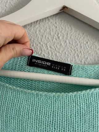 Jersey de punto verde agua