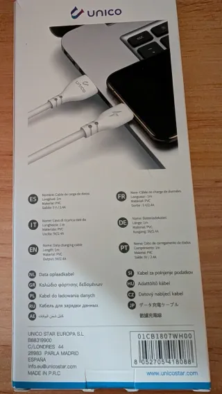 Cavo di Ricarica Rapida Unico per iPhone 2.4A 1m