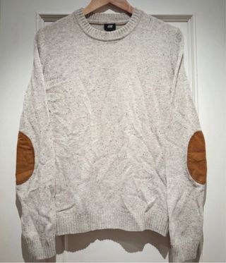 Jersey jaspeado H&M con parches en codos