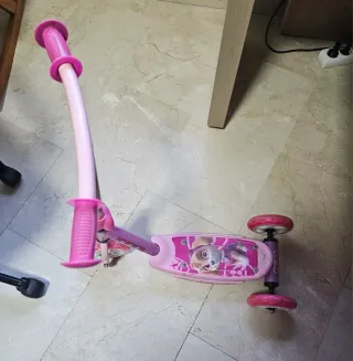 Patinete infantil 3 ruedas rosa Paw Patrol