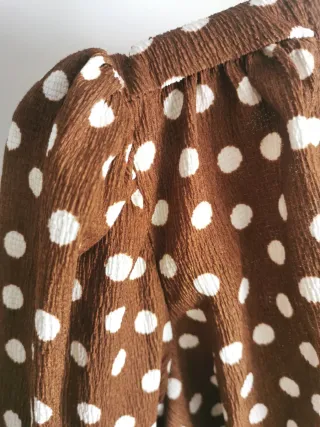 Vestido Mango Marrón Lunares