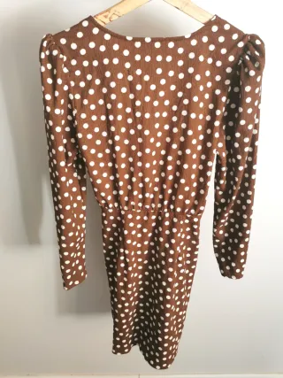 Vestido Mango Marrón Lunares