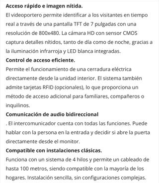 Videoportero 7 Sistema Entrada Video