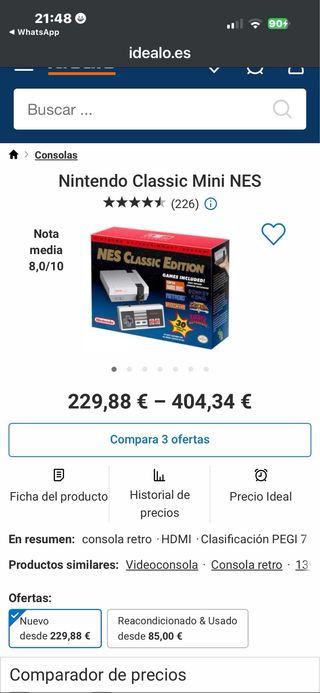 Consola Nintendo Mini NES