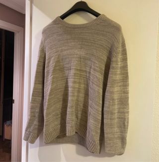 Jersey hombre color crema y gris