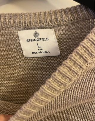 Jersey hombre color crema y gris