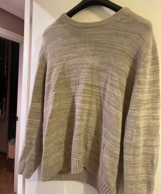 Jersey hombre color crema y gris