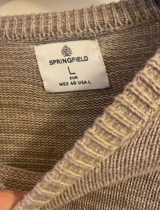 Jersey hombre color crema y gris