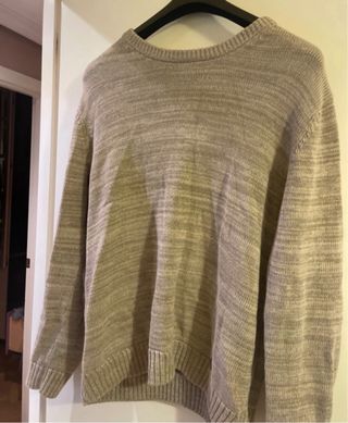 Jersey hombre color crema y gris