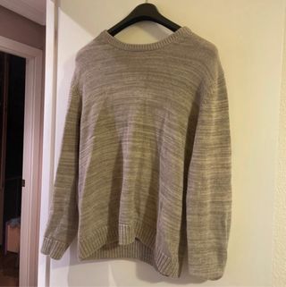 Jersey hombre color crema y gris