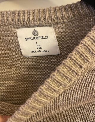 Jersey hombre color crema y gris