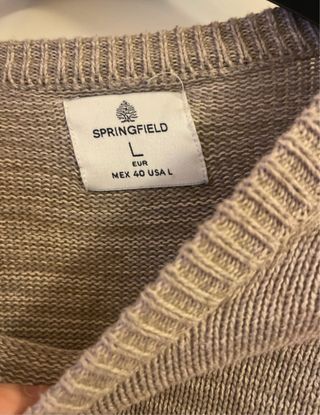 Jersey hombre color crema y gris