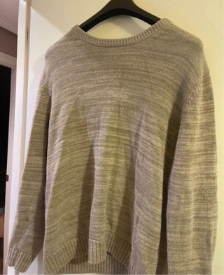 Jersey hombre color crema y gris