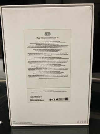 iPad 7ª Gen. Cargador y cable originales sin usar