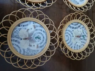 Set sottobicchieri in bambù intrecciato anni 60-70