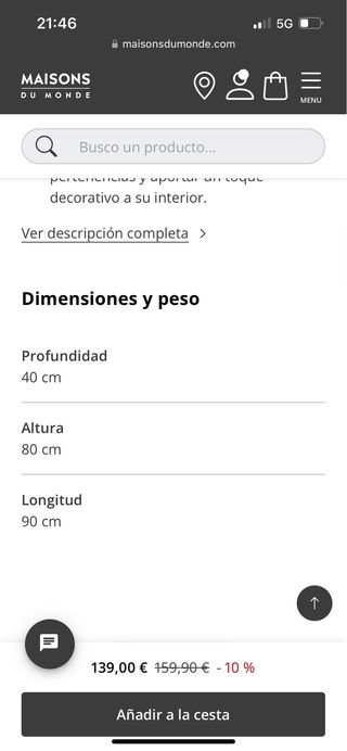 Aparador Calicosy Maisons du Monde Madera y Ratán