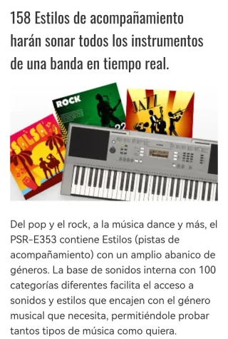 Tastiere Yamaha PSR E353+Pedal Sostein+Banchetta.