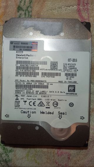 HDD HP Enterprise 10TB SATA 7.2K para NAS o PC