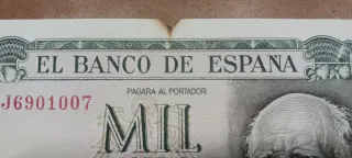 Billete 1000 pesetas 1971 José Echegaray