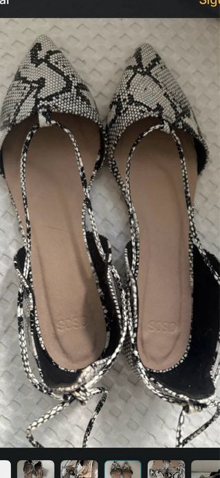 ASOS Zapatos Planos Puntiagudos con Cordones