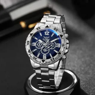 Reloj Zhowe Hombre Cronógrafo Azul Plateado