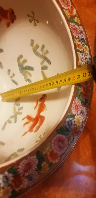 Jarrón de cerámica porcelana con flores dorado bri