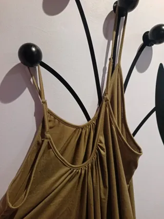 Mono ancho de verano beige oscuro ...