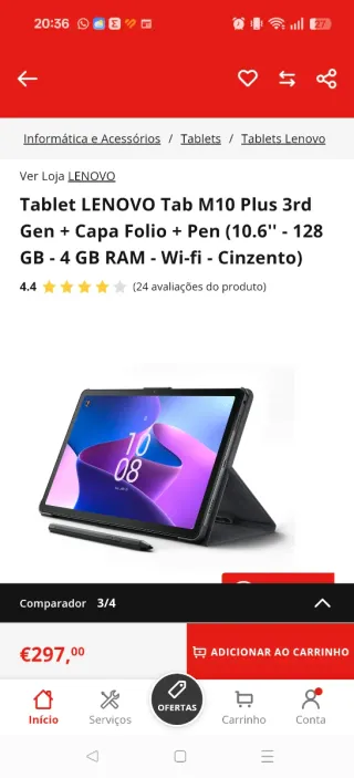 Tablet Lenovo M10 Plus 3ª Gen + Folio + Pen