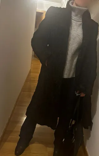 Abrigo negro vera pelle ideal carta Reyes Magos