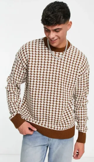 Jersey New Look estampado pata de gallo