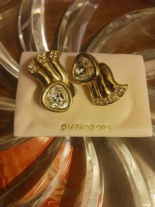 Pendientes cometa chapados en oro vintage 80