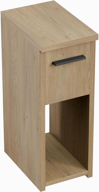 Mesita Noche Roble Cajón y Estante