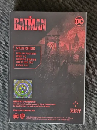 Moneda Plata 999 Batman Serie Limitada