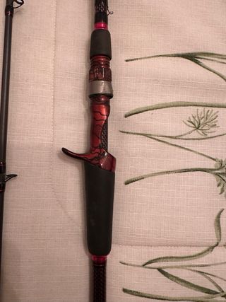 Carrete y caña de casting.