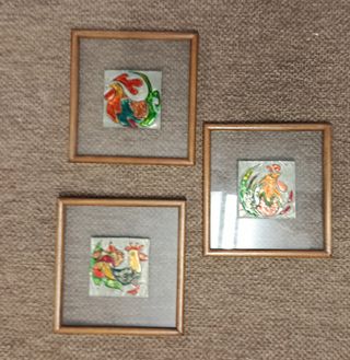 Cuadros Decorativos Gallos coloridos