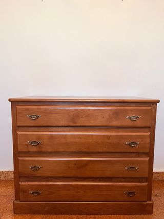 Cómoda clásica madera maciza 4 cajones