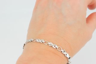 Pulsera De Oro Blanco De 18K.. Ref: 016-05-00441