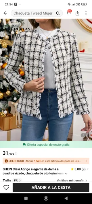 Chaqueta Tweed Cuadros