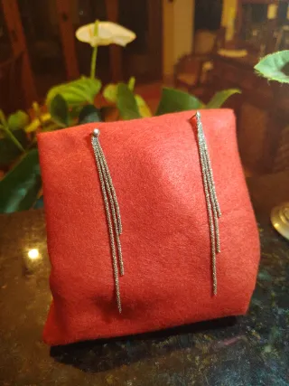 Pendientes largos de plata