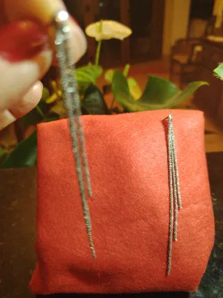 Pendientes largos de plata