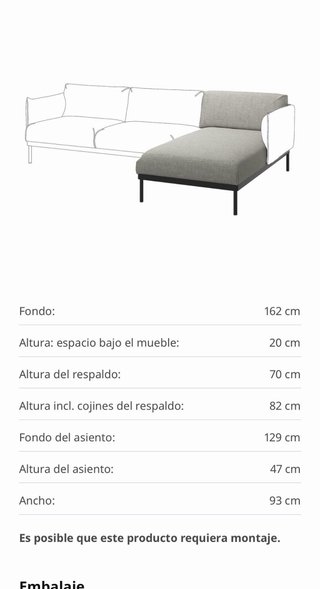 Sofá de Ikea modelo Äpplaryd modular gris