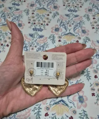 Pendientes Corazón Dorado y Morado Parfois