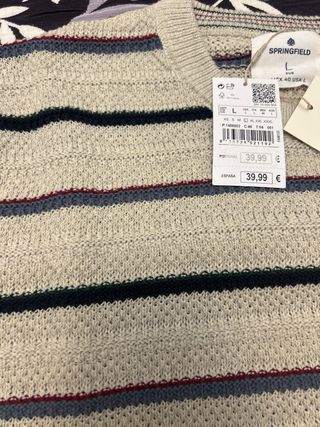 Jersey Springfield Hombre Talla L Rayas