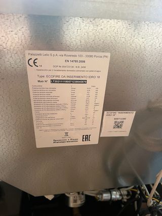 Estufa Pellet Palazzetti Idro 18KW Empotrable